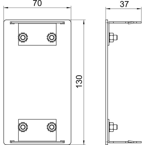 6279373 OBO GA-E70130EL Endstück symmetrisch 70x130mm Aluminium eloxiert Produktbild Additional View 1 L