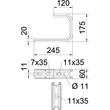 6363814 OBO TPD 245 FS Wand- und Deckenbügel TP-Profil B245mm Stahl bandv Produktbild Additional View 1 S