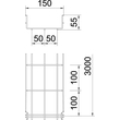 6001074 OBO GRM 55 150VA4301 Gitterrinne GRM 55x150x3000 Edelstahl, r Produktbild Additional View 1 S