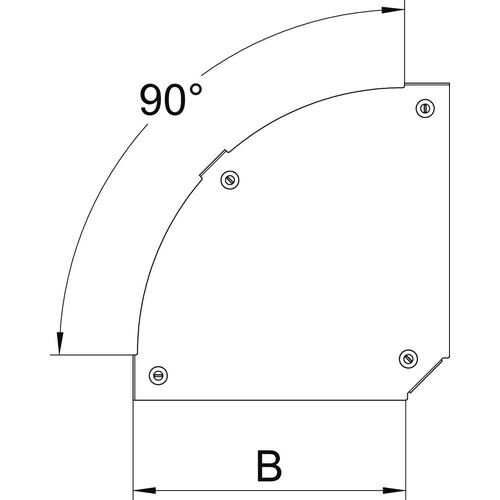 7138506 OBO DFBM 90 300 FS Deckel Bogen 90° für Bogen RBM 90 300 B=300mm Stahl b Produktbild Additional View 1 L