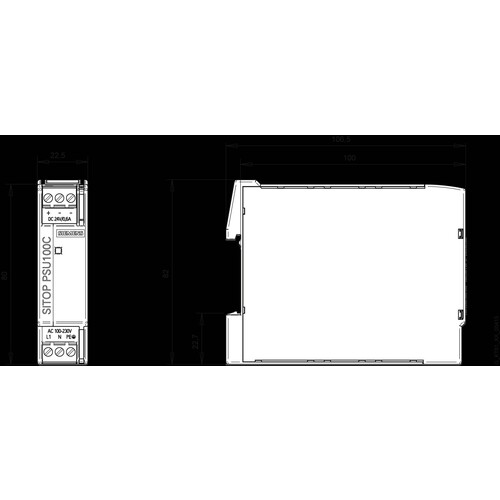 6EP1331-5BA00 Siemens SITOP PSU100C 24V 0,6 A geregelte Stromversorgung Produktbild Additional View 2 L