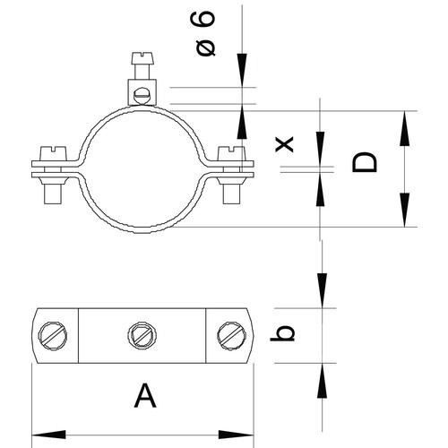 5040116 OBO 925 1 Erdungsschelle für Leiter bis 16mm² 1" Produktbild Additional View 1 L