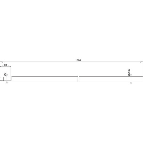 649150 DEHN Rohrerder NIRO (V4A) D 25x2mm L 1500mm Produktbild Additional View 2 L