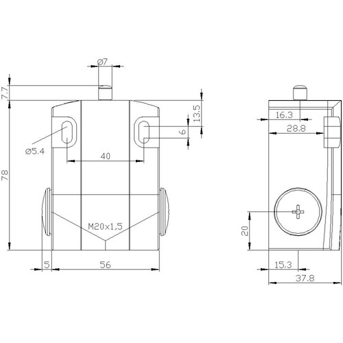 3SE5122-0CA00 Siemens Basisschalter Gehäuse Metall 1S 1Ö ohne Antriebskopf Produktbild Additional View 2 L