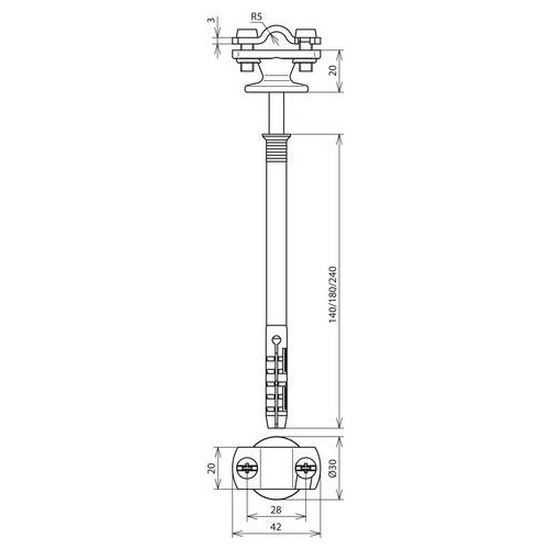 273742 DEHN Leitungshalter m. Abdeckbund ZG f. Rd 7-10mm St/tZn m. Rah Produktbild Additional View 2 L