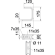 6363806 OBO TPD 145 FS Wand- und Deckenbügel TP-Profil B145mm Stahl bandv Produktbild Additional View 1 S