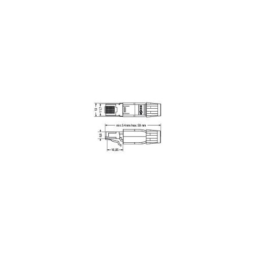 750-975 Wago ETHERNET-Stecker RJ-45 IP20 Ethernet 10/100 Mbit/s feldkonfektionier Produktbild Additional View 1 L