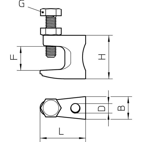 1488090 OBO FL3-G M12 TG Trägerschraubklammer mit Innengewinde M1 Produktbild Additional View 1 L