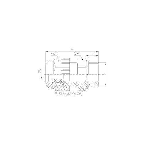 50.009PA/R/SW Jacob Anbauverschraubung PG9 schwarz Produktbild Additional View 1 L