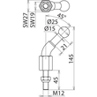 756245 DEHN Kugelfestpunkt D 25mm 45° abgewinkelt m. Gewindebolzen u. Mutter M Produktbild Additional View 2 S