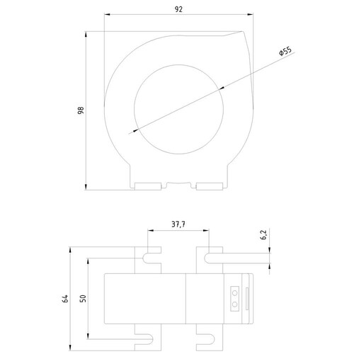 3UL2303-1A Siemens Differenzstromwandler 55mm Durchmesser 30mA Produktbild Additional View 2 L