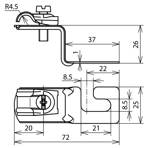 202906 DEHN Dachleitungshalter DEHNquick NIRO f. Rd 6-10mm f. Wellplattend. Produktbild Additional View 2 L