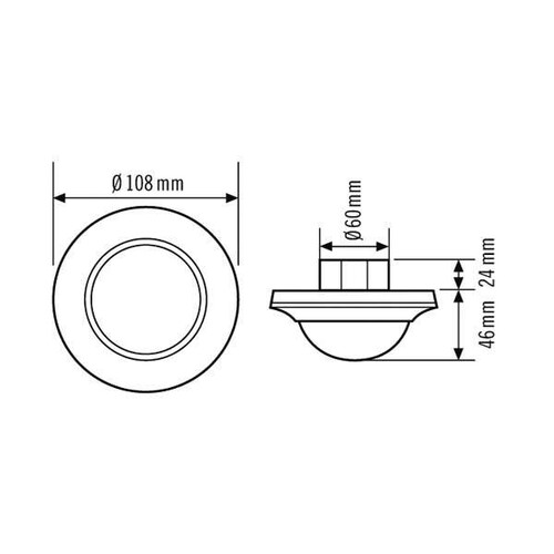 EP10427428 Esylux PD-C360i/24 KNX UP KNX Deckeneinbau-Präsenzmelder 360° Produktbild Additional View 1 L