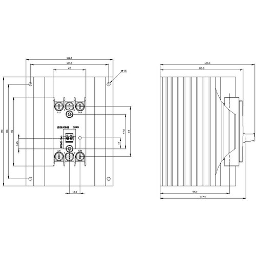 3RF2450-3AC45 Siemens HALBLEITER- SCHUETZ 3PHASIG 3RF2 AC51 50A 40 GRAD C Produktbild Additional View 2 L