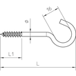 3450058 Obo 915 3.9x50 G Deckenhaken mit Holzschraubengewinde 3,9x50mm  Stahl ga Produktbild Additional View 1 S