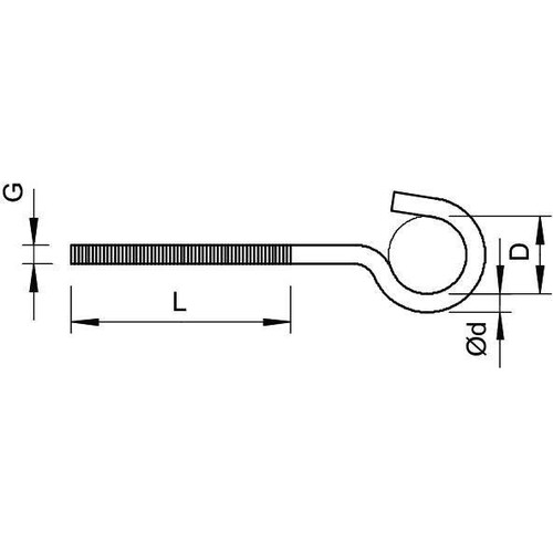 3470237 Obo 867 M6X125 G Deckenhaken M6x125mm  Stahl galvanisch verzinkt Produktbild Additional View 1 L