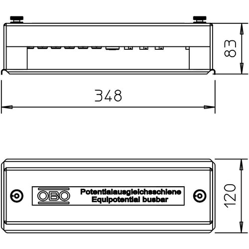 5015057 Obo 1810 Potentialausgleichsschiene  348mm  Stah Produktbild Additional View 1 L