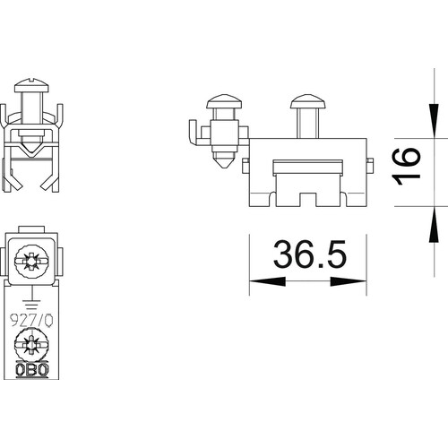 5057930 Obo 927 SCH K VA Schellenkörper komplett zu Typ 927/1 V2A   Edelstahl, Produktbild Additional View 1 L