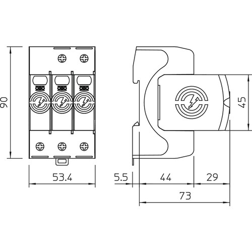 5093511 Obo V50 3 280 CombiController V50 dreipolig 280V B+C Typ 1+2 Produktbild Additional View 1 L