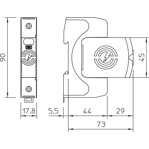 5095161 Obo V20 1 280 SurgeController V20 einpolig 280V Typ 2 Produktbild Additional View 1 L