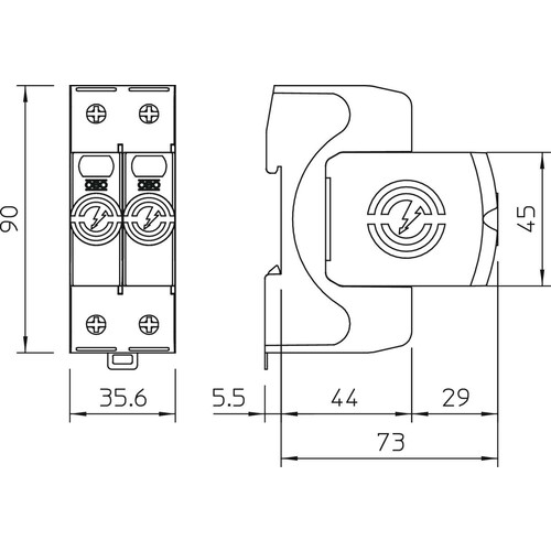 5095162 Obo V20 2 280 SurgeController V20 zweipolig 280V Produktbild Additional View 1 L