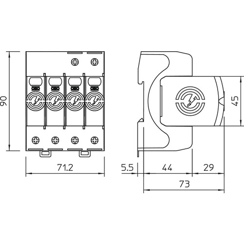 5095164 Obo V20 4 280 SurgeController V20 vierpolig 280V Produktbild Additional View 1 L