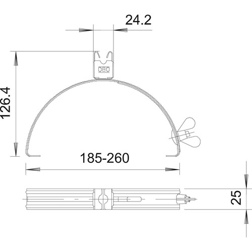 5202833 Obo 132 VA Dachleitungshalter für Firstziegel 8mm  Edelstahl, rostfrei Produktbild Additional View 1 L