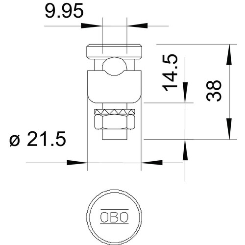 5304164 Obo 5001 N FT Verbindungsklemme für Rundleiter 8 10mm  Stahl tauchfeuer Produktbild Additional View 1 L