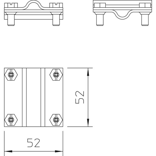 5312035 Obo 251 8 10 Kreuzverbinder  8 10mm  Stahl tauchfeuerverzinkt Produktbild Additional View 1 L