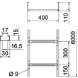 6216448 Obo LG 114 VS 6 FS Kabelleiter gelocht, mit VS Sprosse 110x400x6000  S Produktbild Additional View 1 S