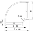 7001916 Obo RB 90 120 FS Bogen 90° horizontal,mit Winkelverbinder 110x200 Produktbild Additional View 1 S