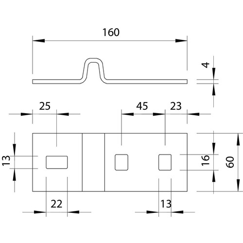 6019064 Obo AHIS 8 FT Trägerlasche für IS 8 Stiel 160x60 Stahl tauchfeuerverz. Produktbild Additional View 1 L