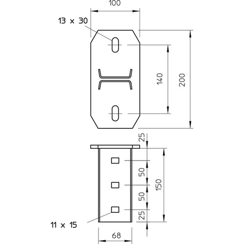 6347061 Obo KI 8 NOK FT Kopfplatte für IS 8 Stiel, 90° gedreht Produktbild Additional View 1 L