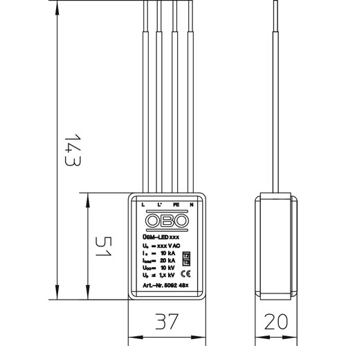 5092480 Obo ÜSM LED 230 Überspannungsschutzmodul für LED Lampen Produktbild Additional View 1 L