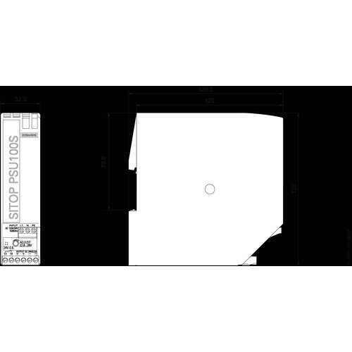 6EP1332-2BA20 Siemens Sitop Power PSU100S 24V/2,5 A geregelte Stromv. 24DC Produktbild Additional View 2 L