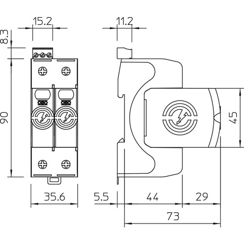 5093531 Obo V50 1+NPE+FS 280 CombiController V50 einpolig mit NPE+FS Produktbild Additional View 1 L