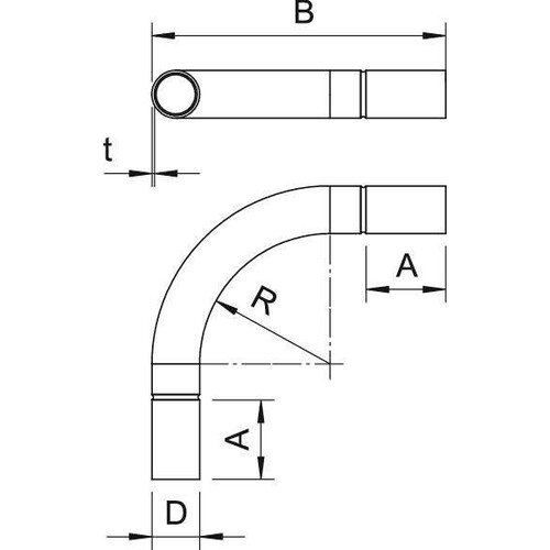 2046015 Obo SB32W ALU Aluminiumrohrbogen ohne Gewinde ø32mm  Aluminium Produktbild Additional View 1 L