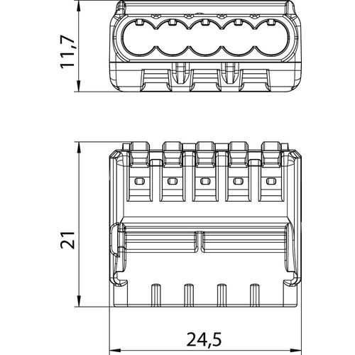 2054458 Obo 61 525 FL Universalklemme für 5 starre flexible Leiter 0,2 2,5mm² Produktbild Additional View 1 L