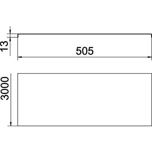 6052512 Obo DRLU 500 FS Deckel ungelocht für Kabelrinne und Kabelleiter 500x3000 Produktbild Additional View 1 L