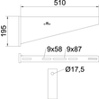 6417817 Obo AW 80 51 FT Wandausleger mit angeschweißter Kopfplatte B510mm  Stahl Produktbild Additional View 1 S