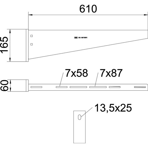 6418635 Obo AW 55 61 FT Wand  und Stielausleger mit angeschweißter Kopfpl Produktbild Additional View 1 L
