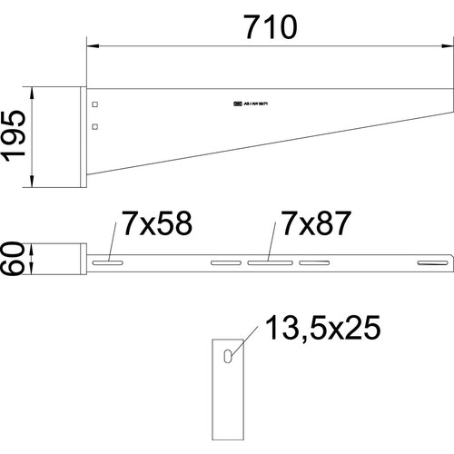 6418651 Obo AW 55 71 FT Wand  und Stielausleger mit angeschweißter Kopfpl Produktbild Additional View 1 L
