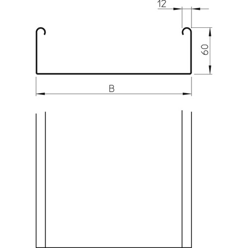 6064435 Obo SKSU 640 FT Kabelrinne SKSU ungelocht,mit Verbinderlochung 60x400x3 Produktbild Additional View 1 L