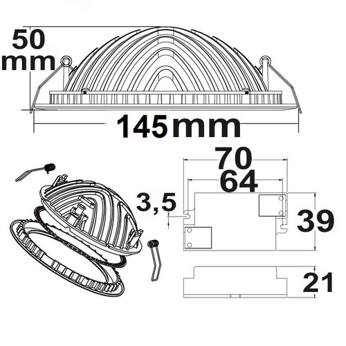 112429 ISOLED LED Downlight LUNA 12W weiss indirektes Licht warmweiss Produktbild Additional View 1 L