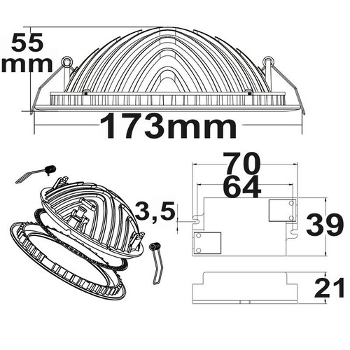 112431 ISOLED LED Downlight LUNA 18W weiss indirektes Licht warmweiss Produktbild Additional View 1 L