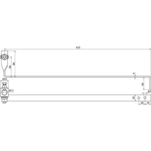 223005 DEHN Stangenhalter m. Strebe L 475mm St/tZn f. Schrägdach Produktbild Additional View 1 L