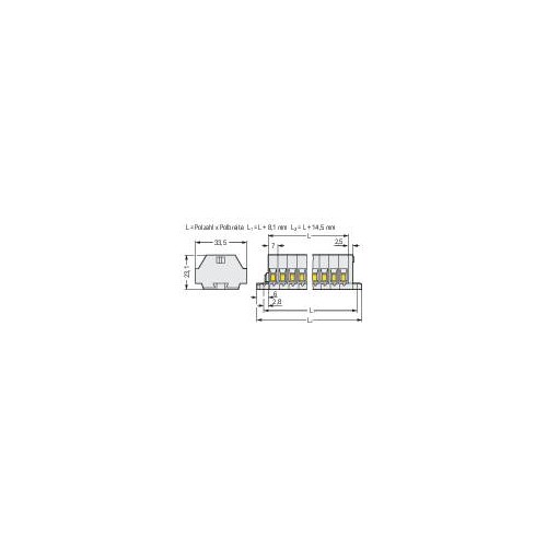 262-132 WAGO EEX EII KLEMMENL. 4QMM 2-POL. 2-L. Produktbild Additional View 1 L