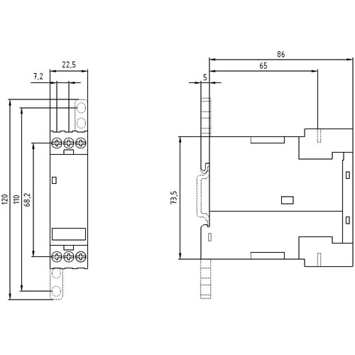 3UG4511-1AP20 Siemens Überwachungsrelais analog Phasenfolge 3X360 bis 520VAC Produktbild Additional View 1 L