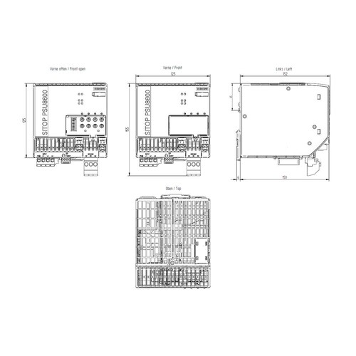 6EP3437-8MB00-2CY0 SIEMENS SITOP PSU8600 3 AC 400-500V / DC 24V/40A/4X 10 A Produktbild Additional View 2 L