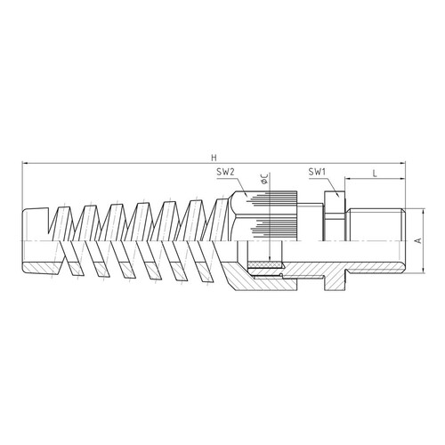 50016M20BS7035 Jacob Perfect Verschraub. M20x1,5 Ral7035 mit Biegeschutzspirale Produktbild Additional View 1 L